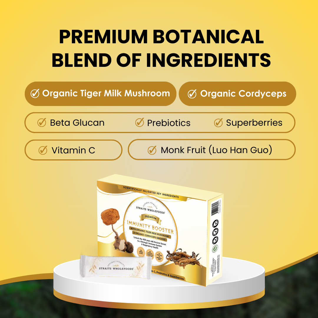 PREMIUM IMMUNITY BOOSTER (Organic Tiger Milk Mushroom & Cordyceps)