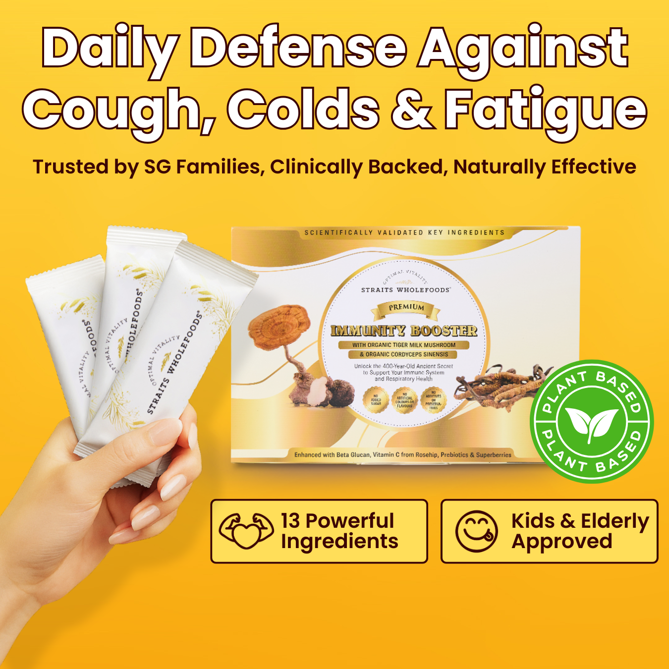 PREMIUM IMMUNITY BOOSTER (Organic Tiger Milk Mushroom & Cordyceps)