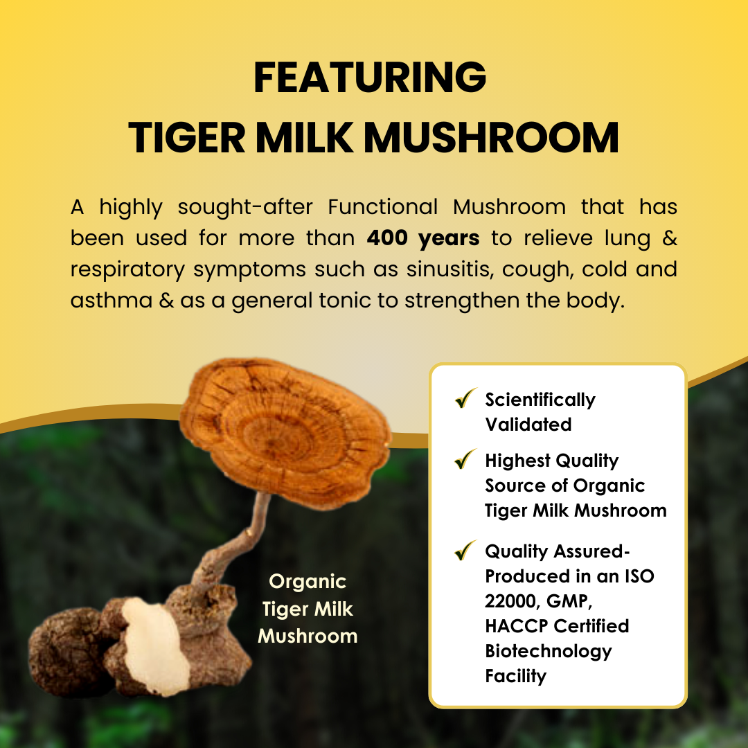 Premium Immunity Booster (With Organic Tiger Milk Mushroom & Organic Cordyceps)