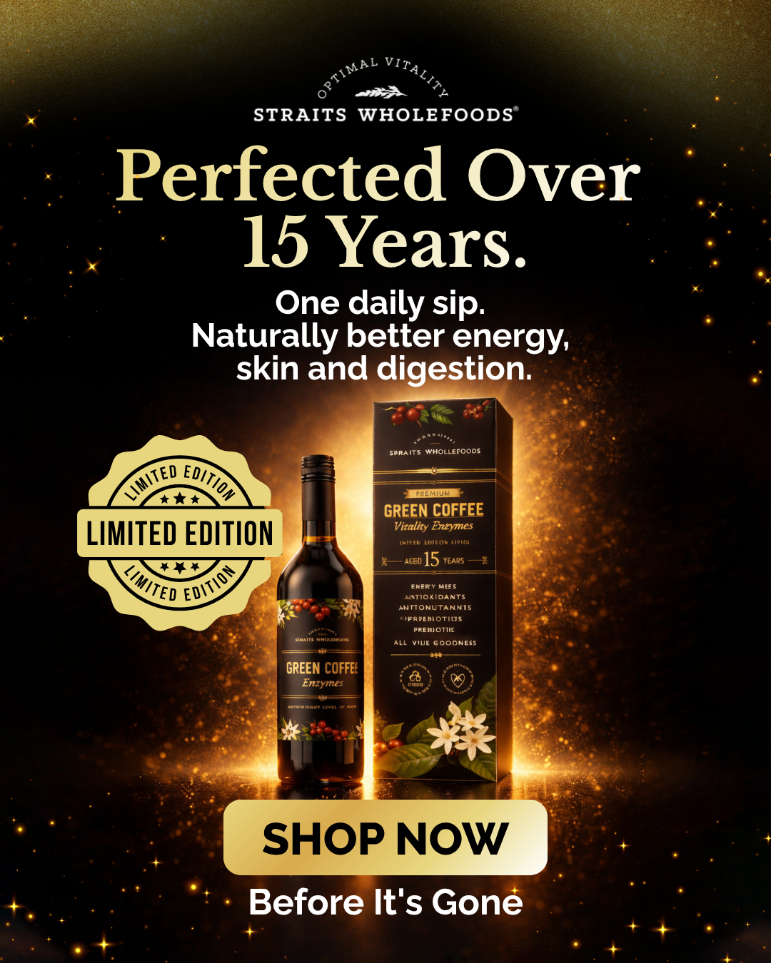 GREEN COFFEE VITALITY ENZYMES  (Limited Edition- Aged 15 years)